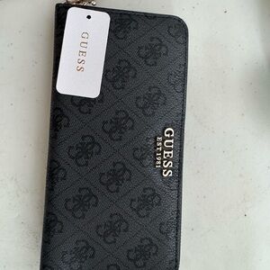 GUESS Black Logo Pattern Wallet